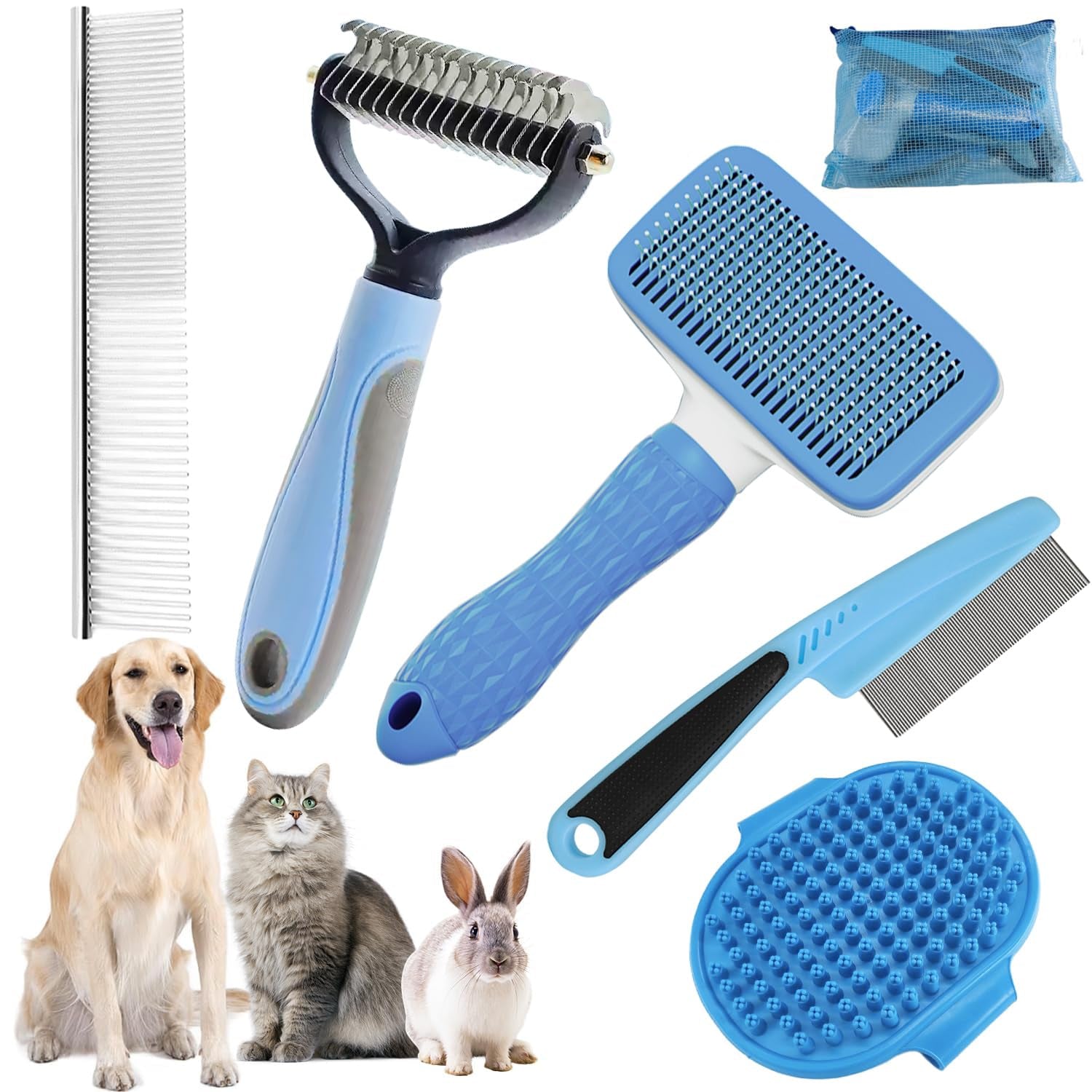 6-Piece Pet Grooming Brush Kit – Deshedding & Care Set