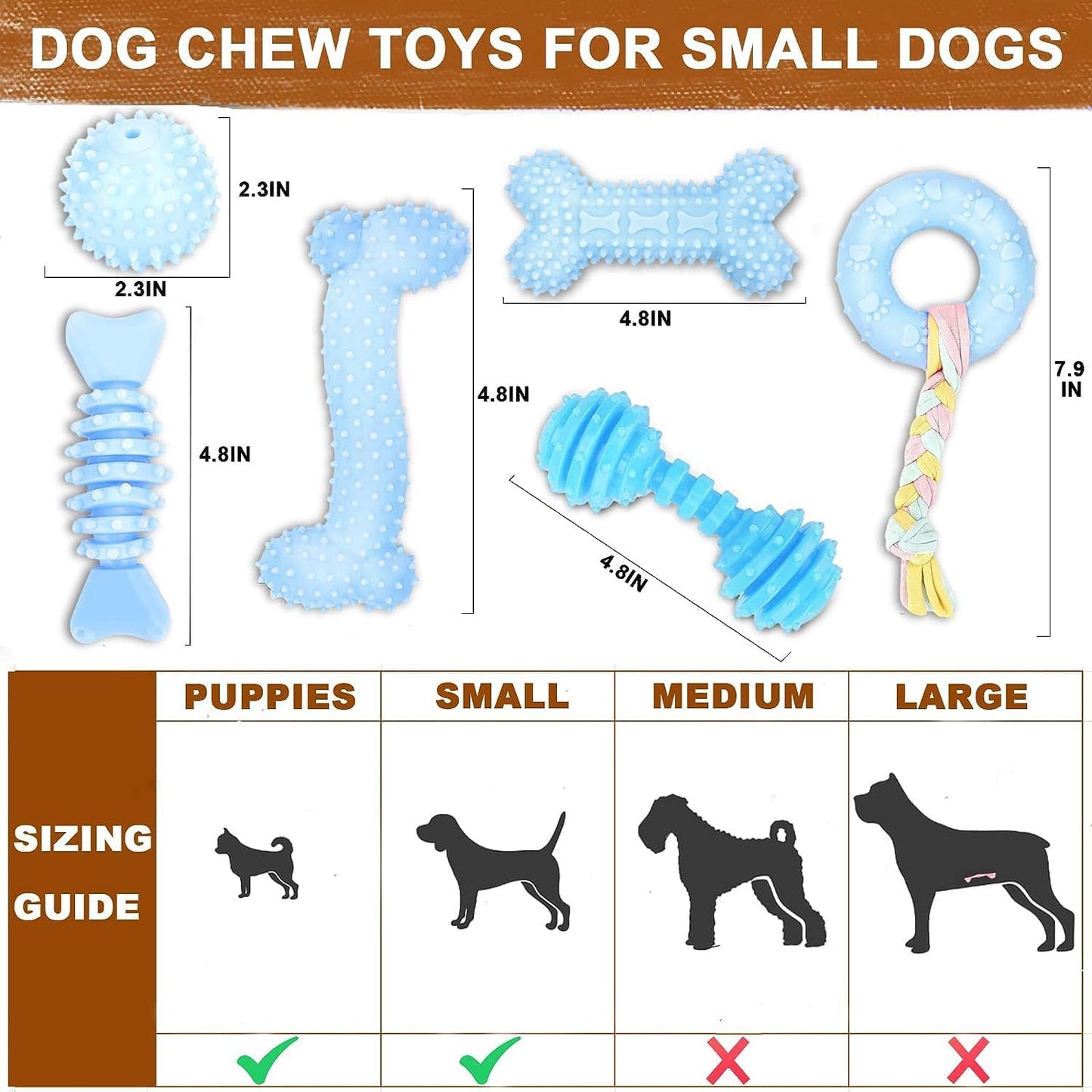 Puppy Toy Set (6-Pack) – Soft & Durable Chew Toys