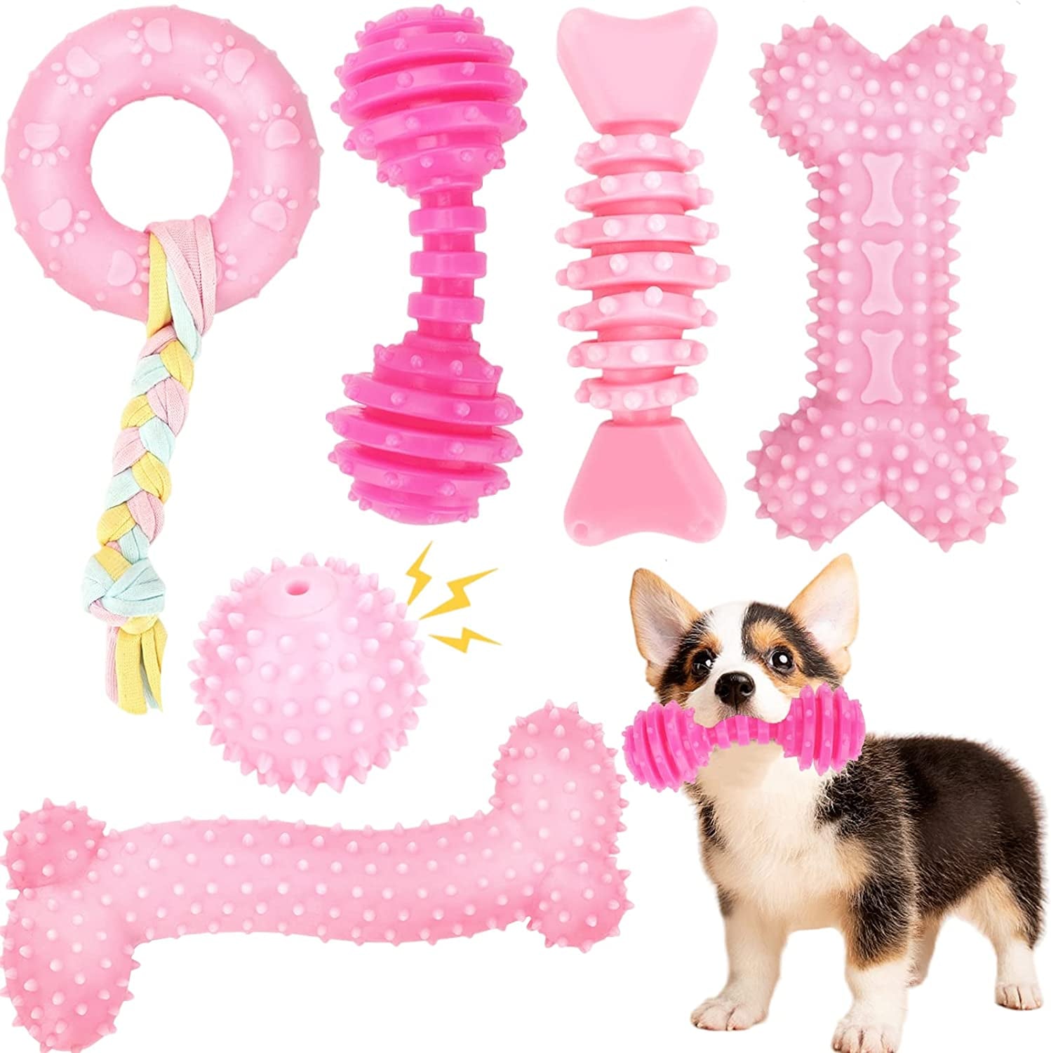 Puppy Toy Set (6-Pack) – Soft & Durable Chew Toys