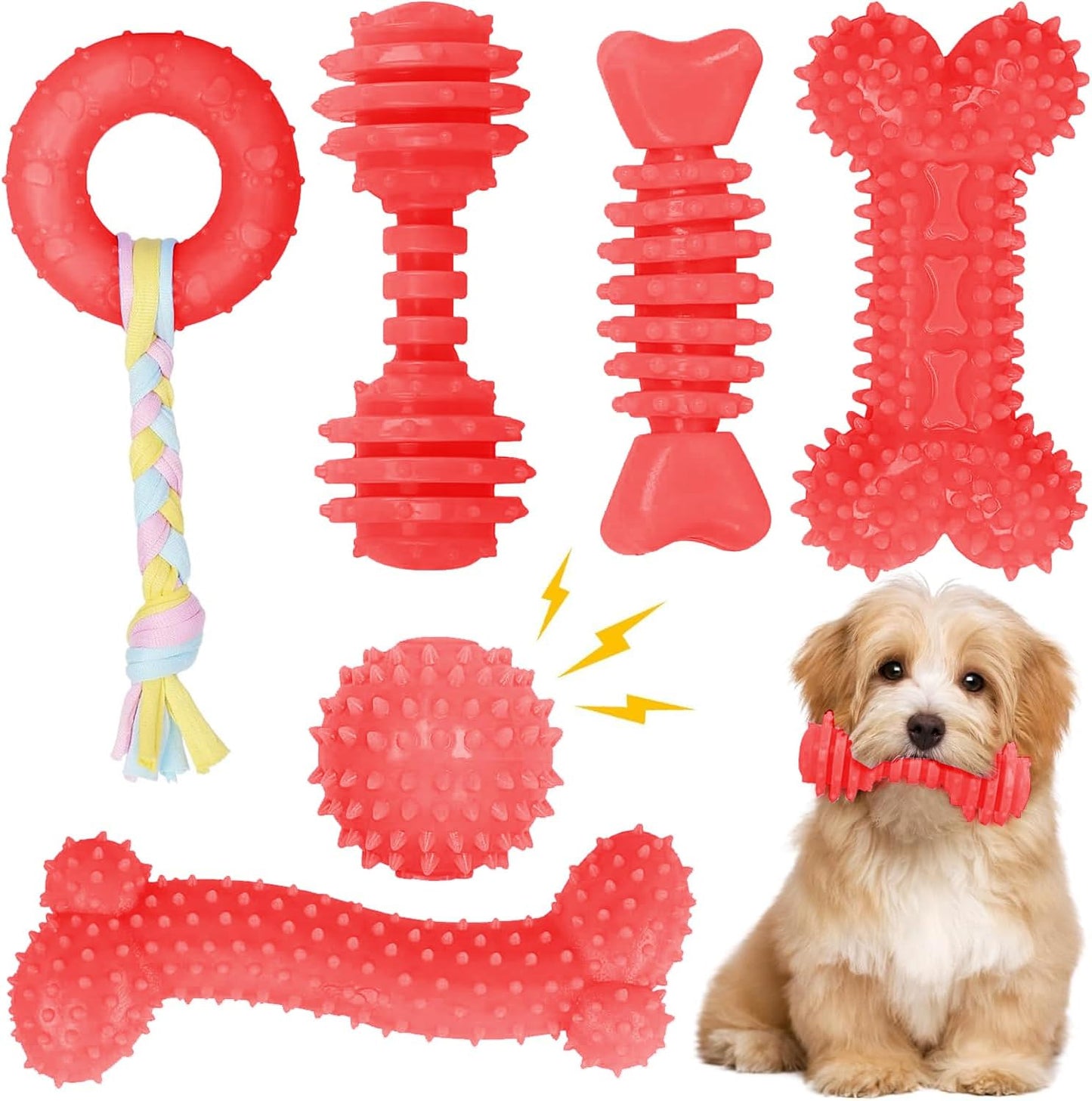 Puppy Toy Set (6-Pack) – Soft & Durable Chew Toys