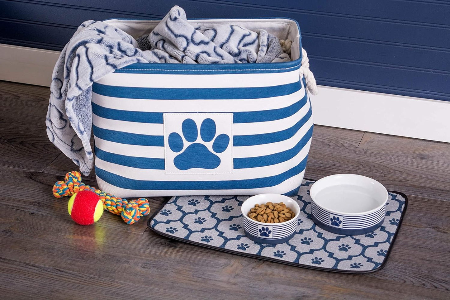 Striped Paw Storage Bin