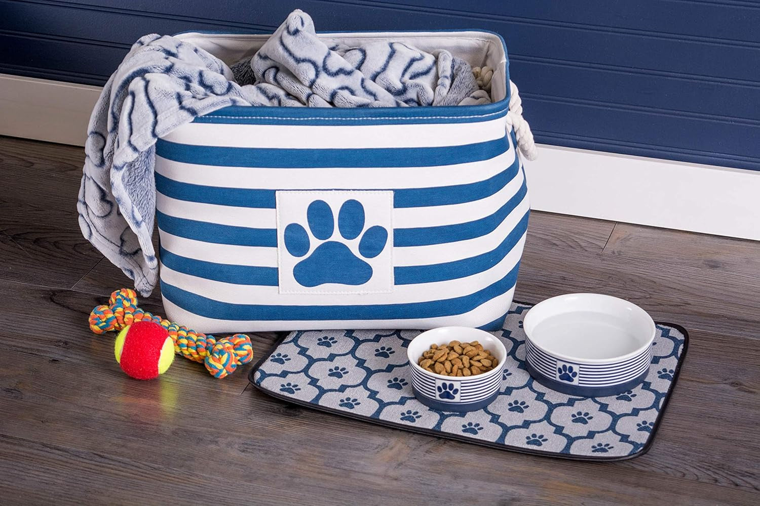 Striped Paw Storage Bin
