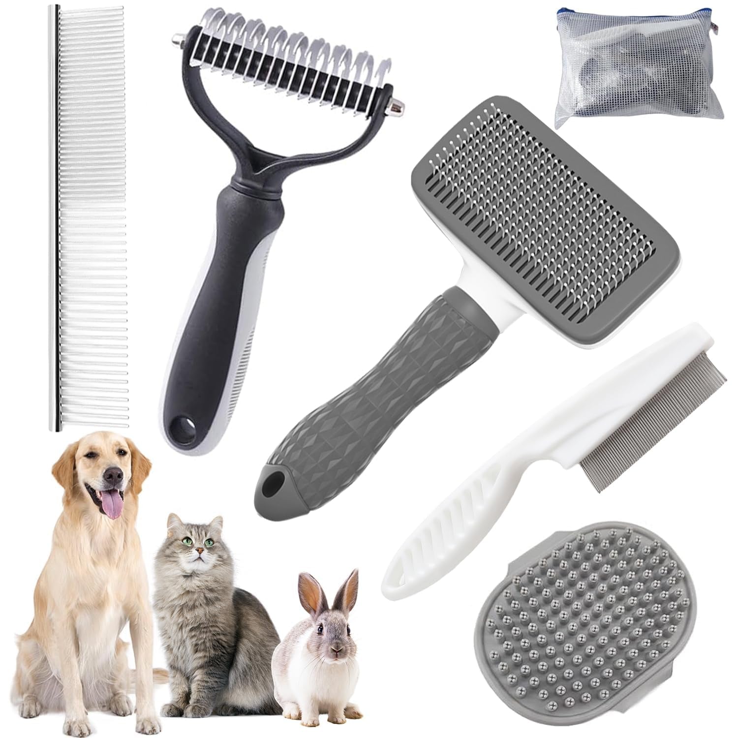 6-Piece Pet Grooming Brush Kit – Deshedding & Care Set