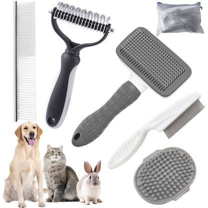6-Piece Pet Grooming Brush Kit – Deshedding & Care Set
