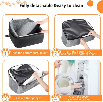 Dog Car Booster Seat – Washable Travel Bed