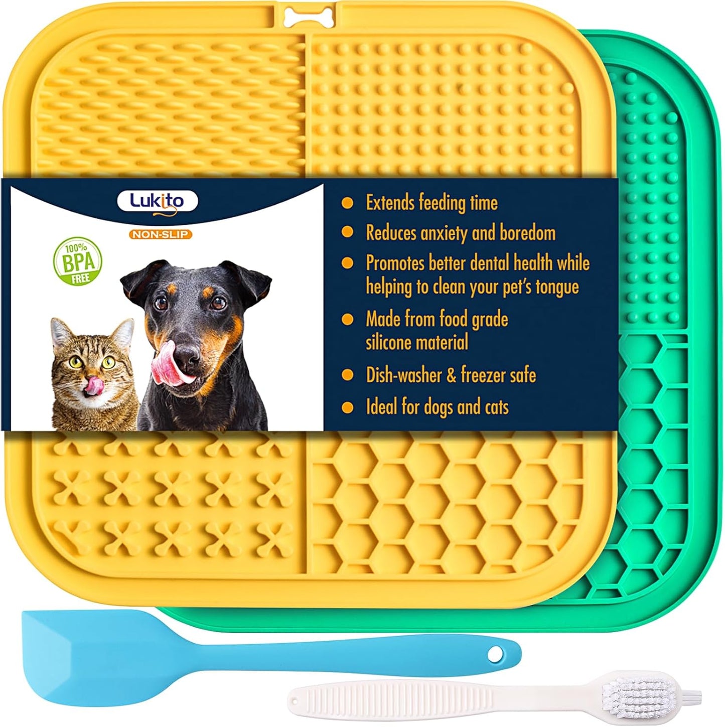 Dog Lick Mat 2-Pack – Anxiety Relief & Bath Distraction Pad