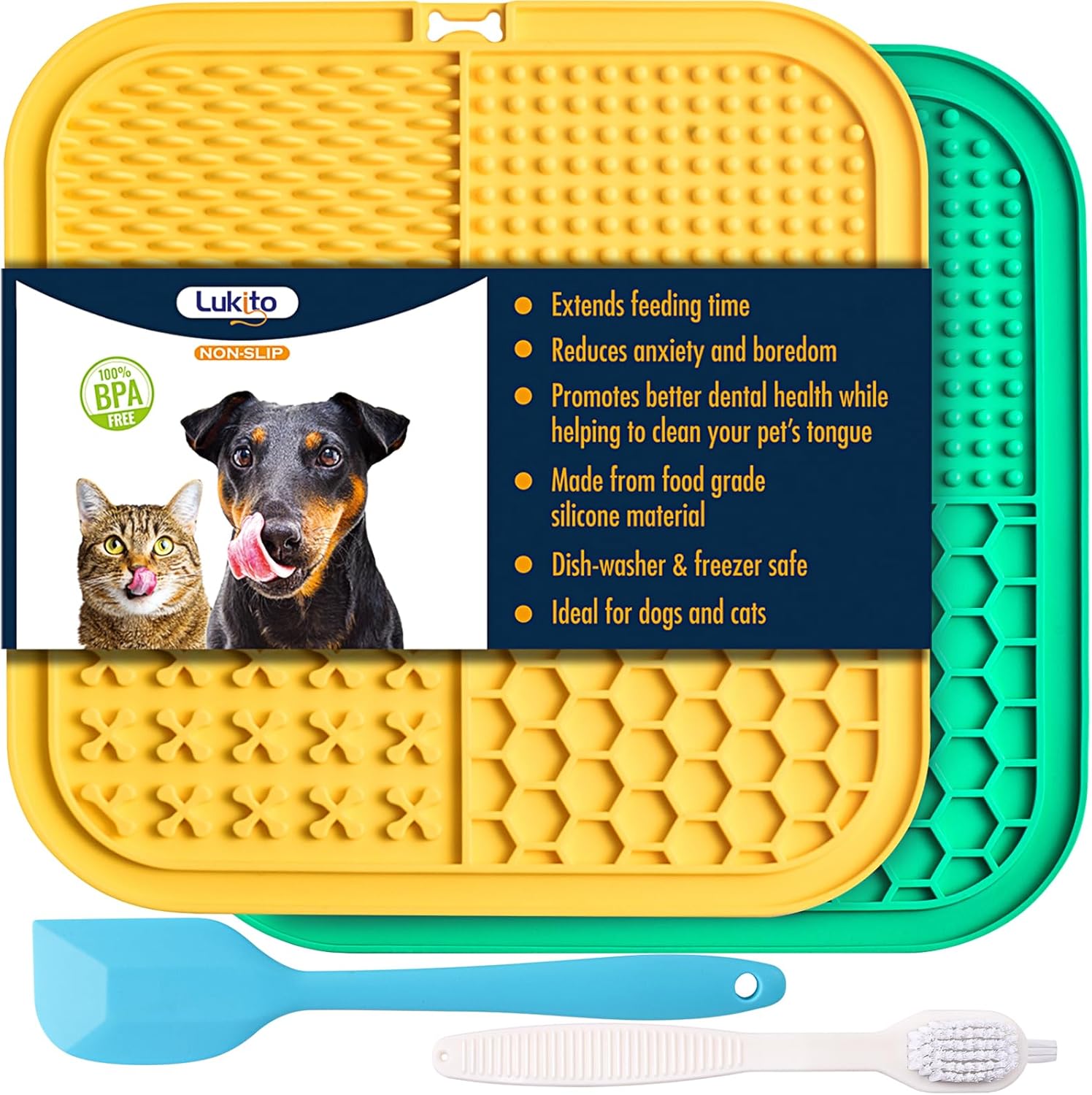 Dog Lick Mat 2-Pack – Anxiety Relief & Bath Distraction Pad