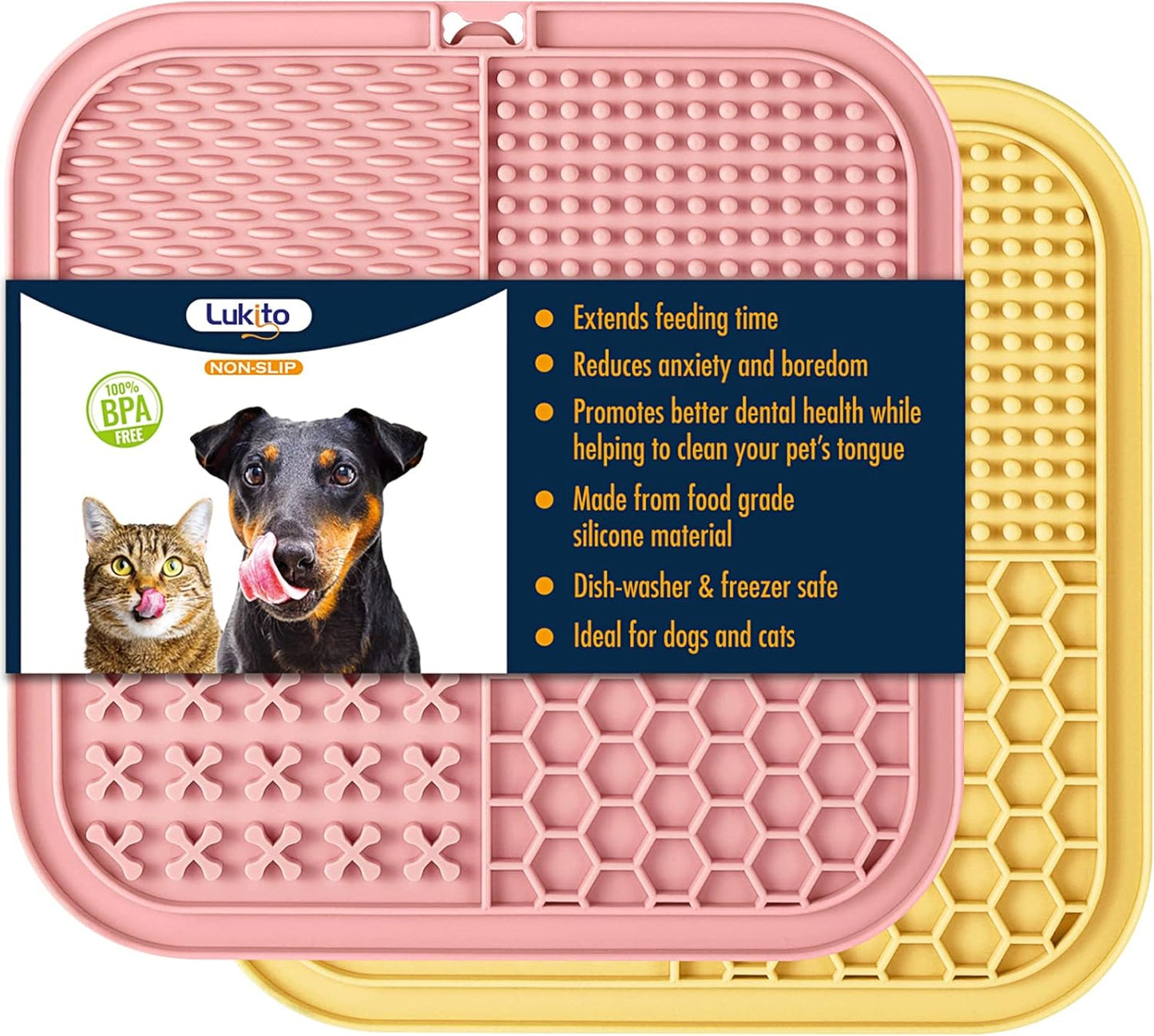 Dog Lick Mat 2-Pack – Anxiety Relief & Bath Distraction Pad