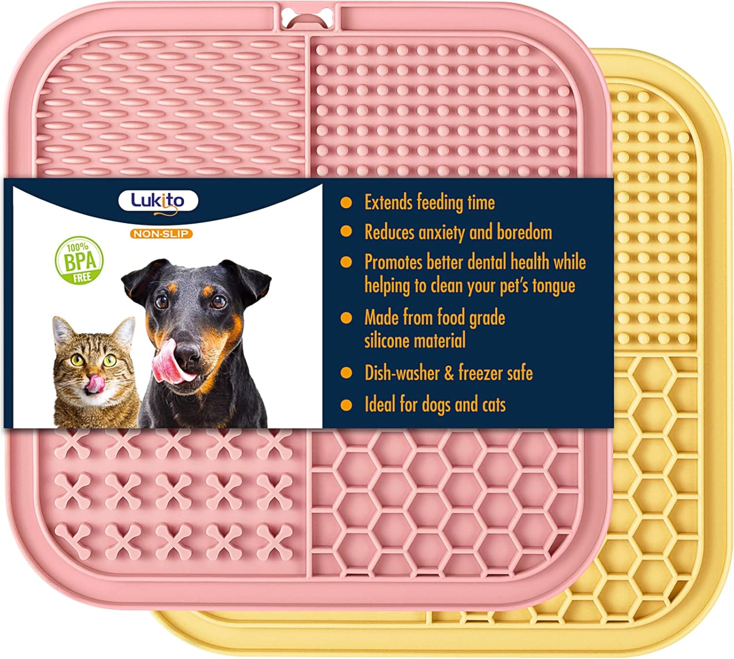 Dog Lick Mat 2-Pack – Anxiety Relief & Bath Distraction Pad