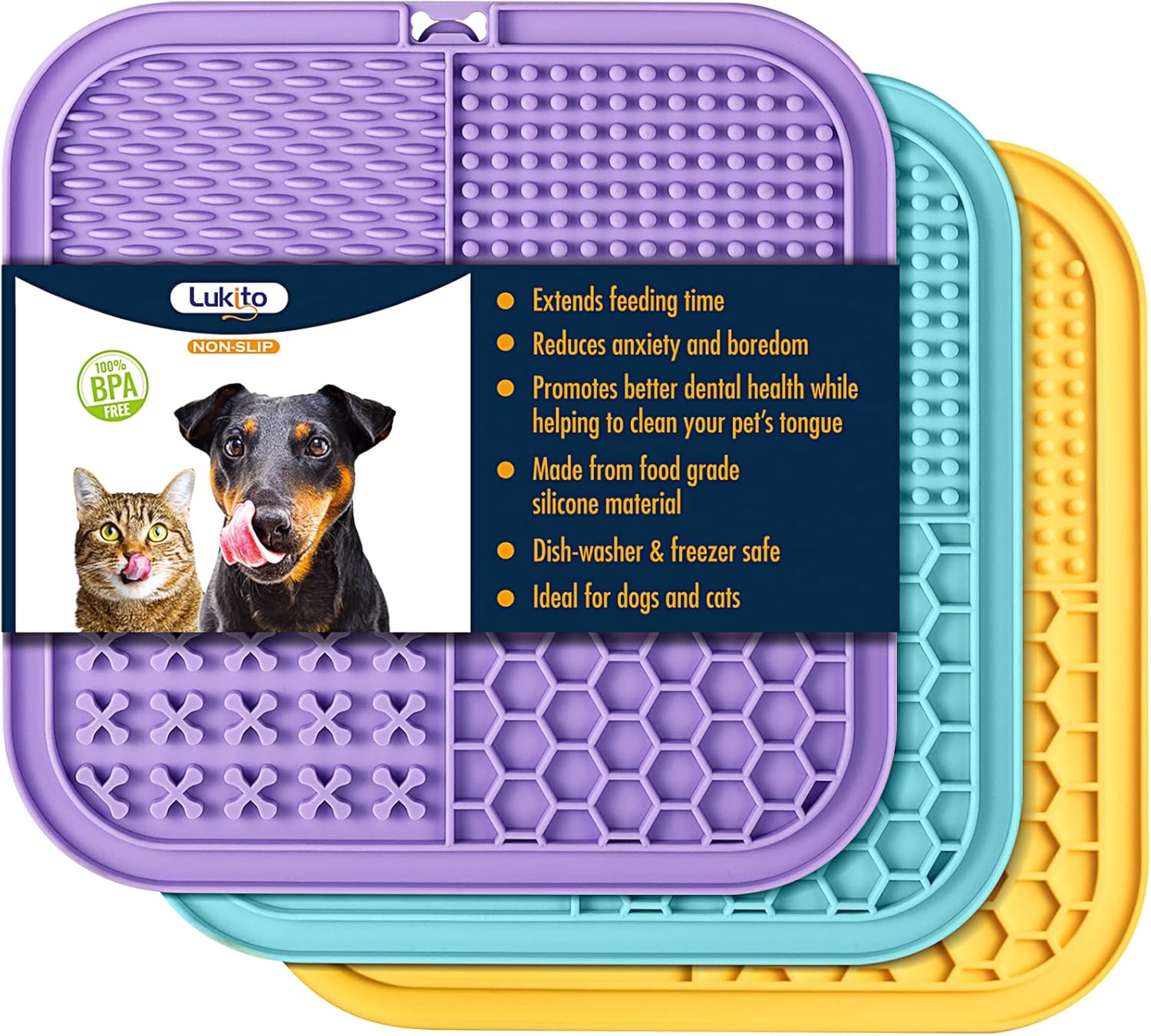 Dog Lick Mat 2-Pack – Anxiety Relief & Bath Distraction Pad
