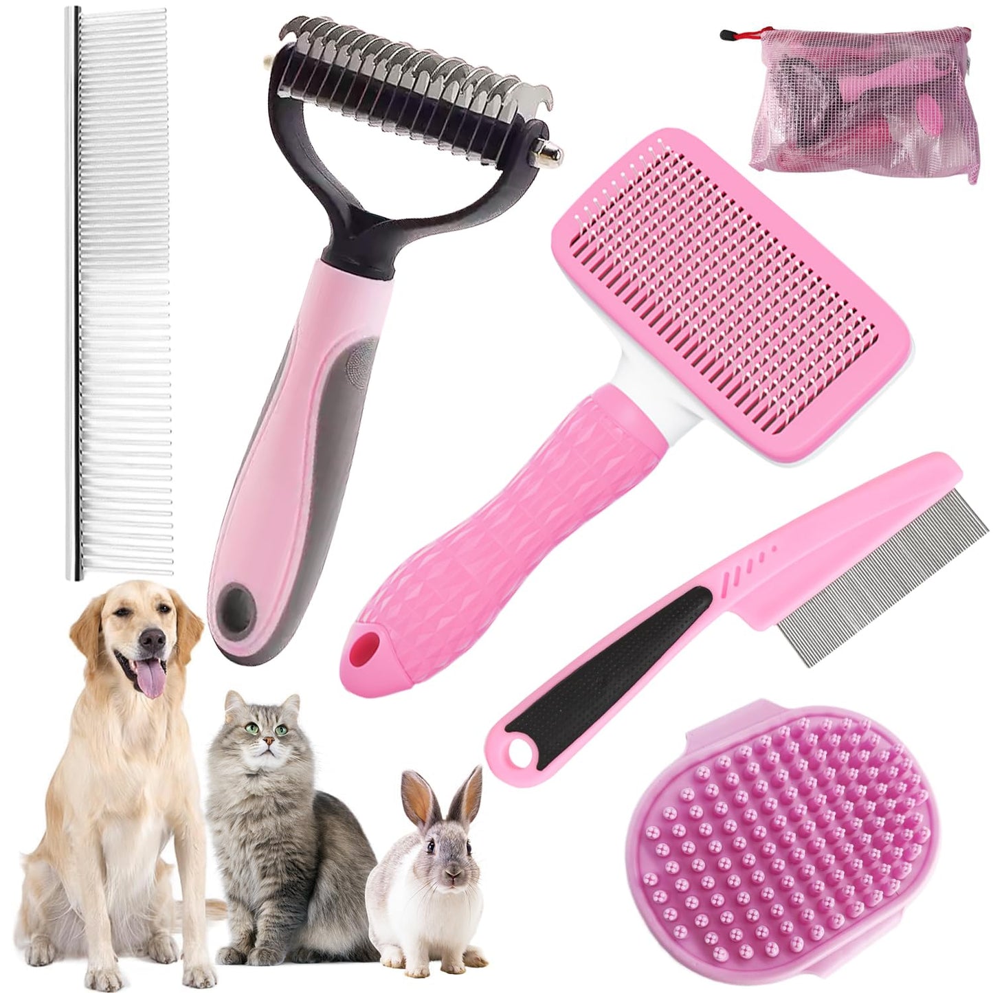 6-Piece Pet Grooming Brush Kit – Deshedding & Care Set