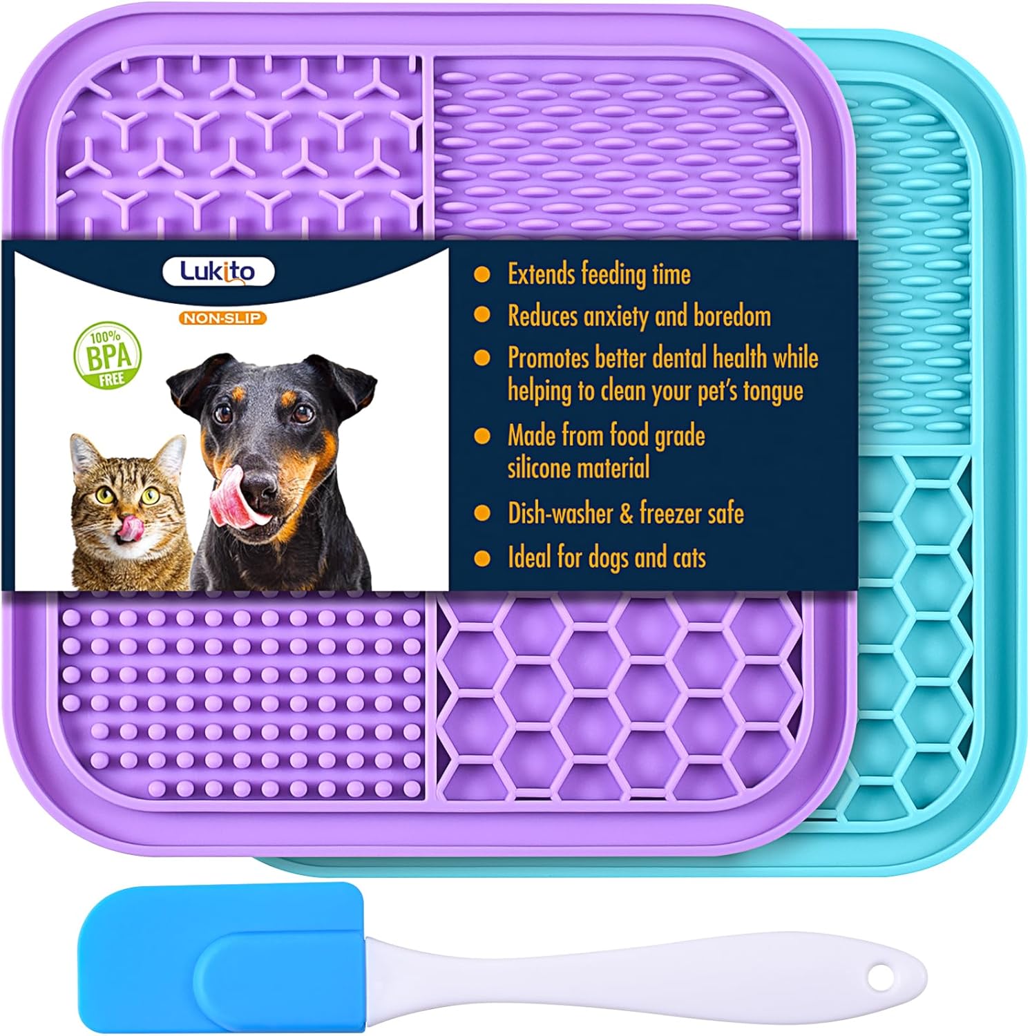 Dog Lick Mat 2-Pack – Anxiety Relief & Bath Distraction Pad