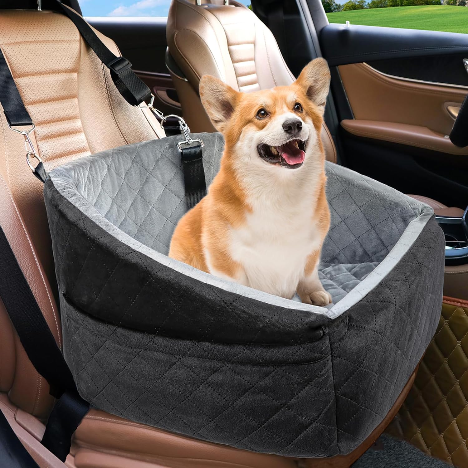 Dog Car Booster Seat – Washable Travel Bed
