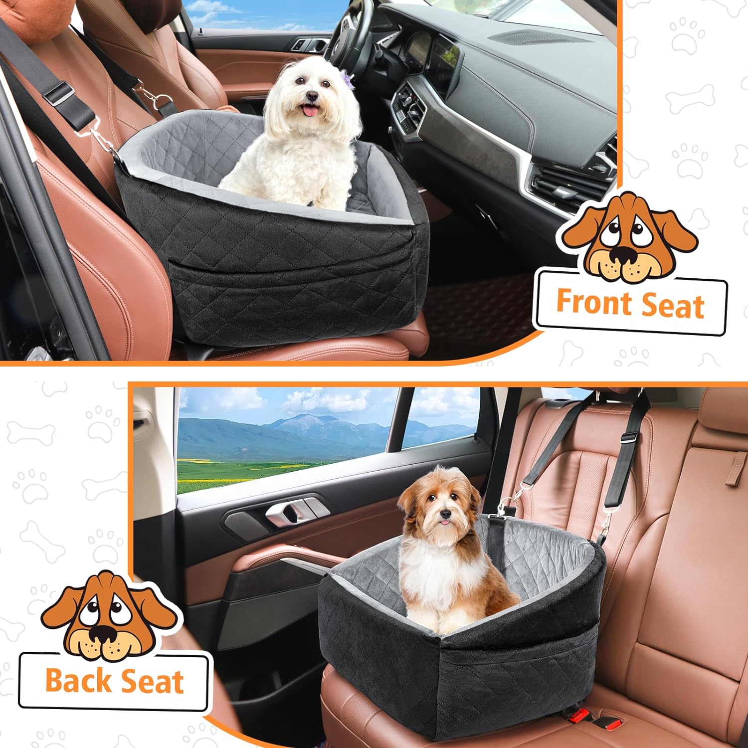 Dog Car Booster Seat – Washable Travel Bed