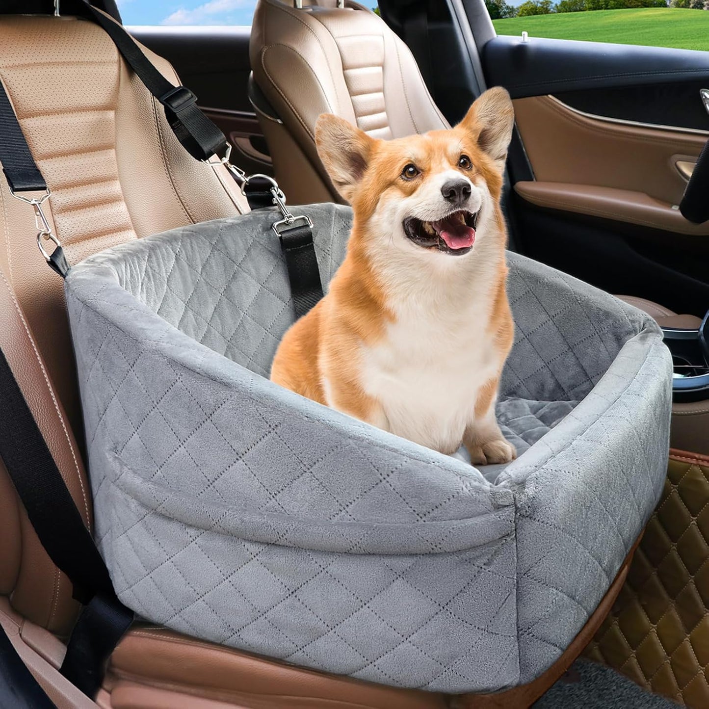 Dog Car Booster Seat – Washable Travel Bed