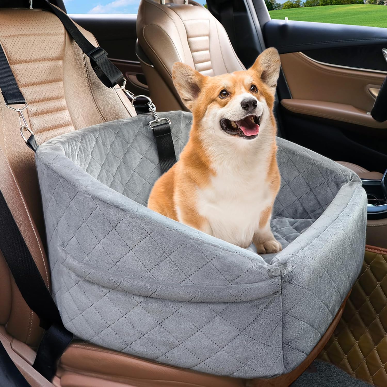 Dog Car Booster Seat – Washable Travel Bed