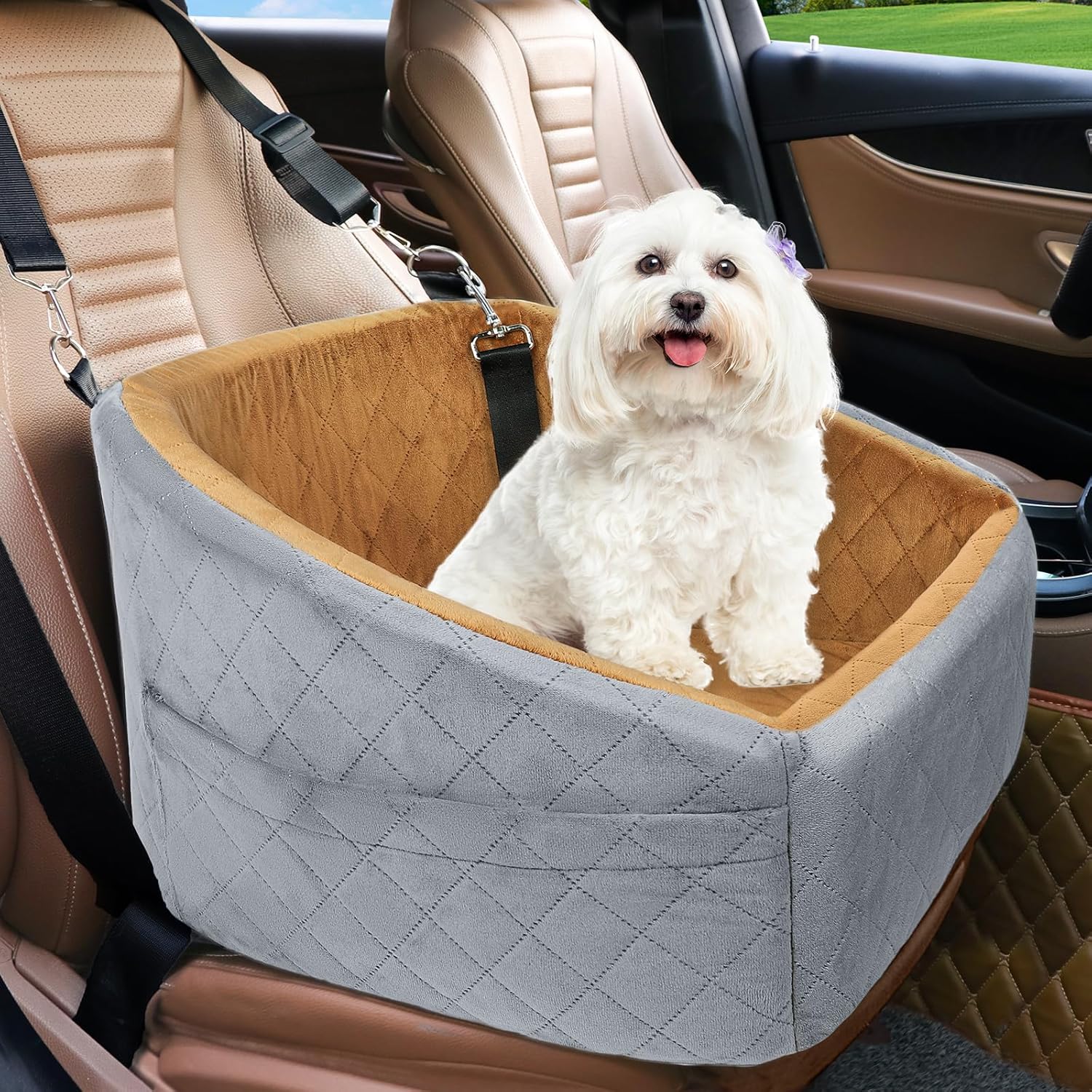 Dog Car Booster Seat – Washable Travel Bed