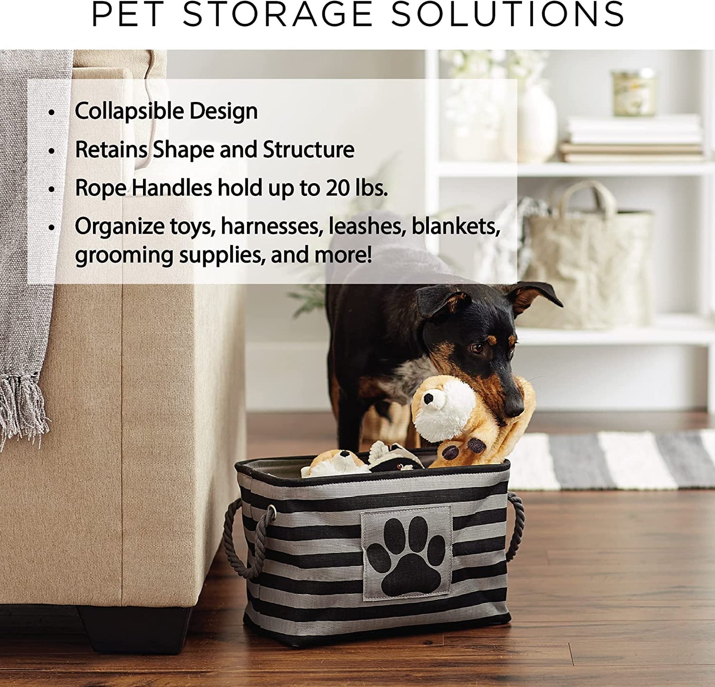 Striped Paw Storage Bin
